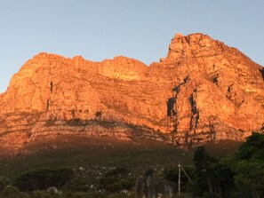 A mountain with a rugged, layered rock face. - Magic Camps Bay (Cape Town)