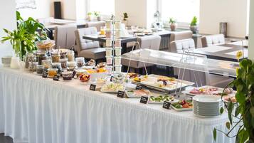 TĂ€gliches inbegriffenes FrĂŒhstĂŒcksbuffet