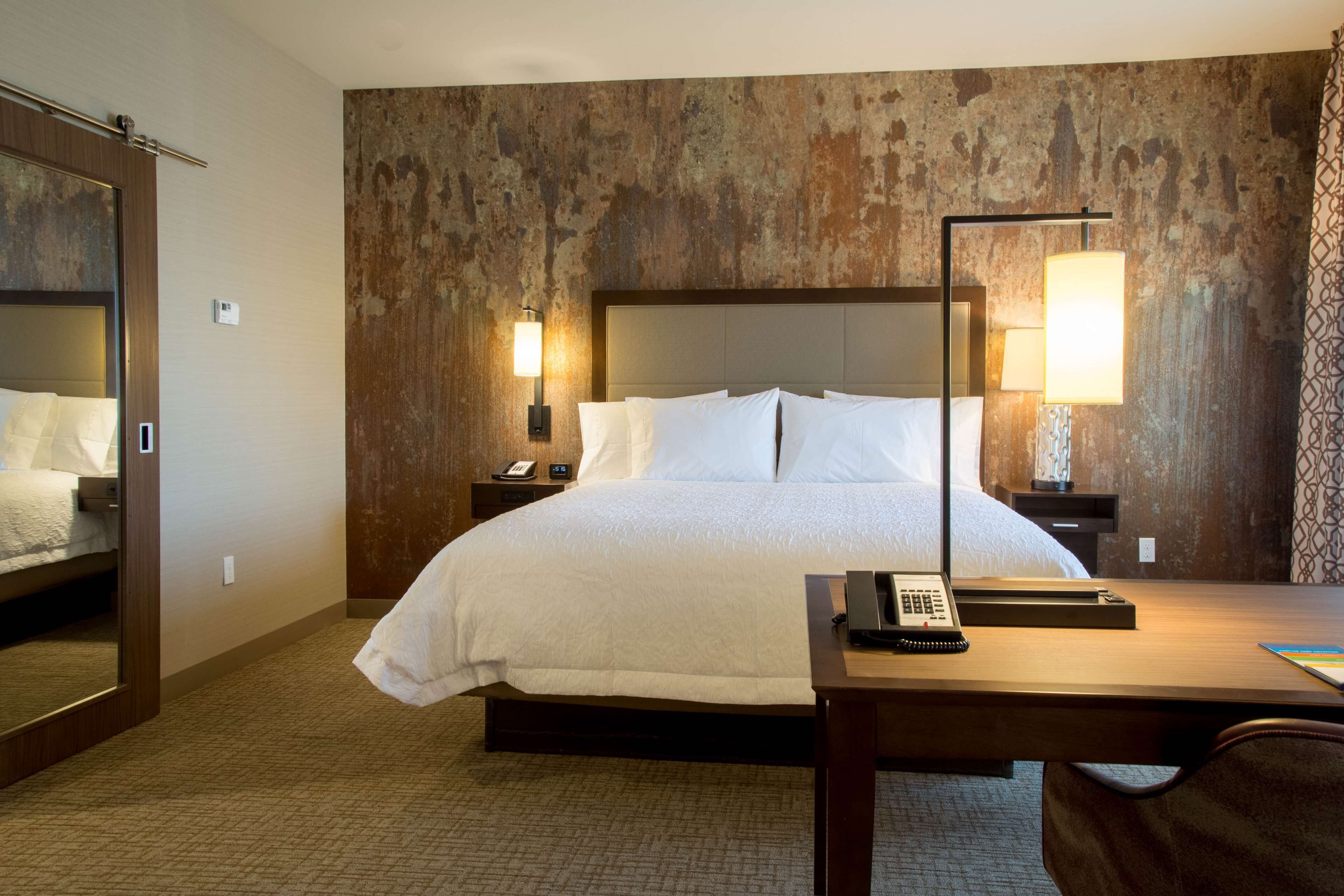 studio, 1 king bed, non smoking, refrigerator & microwave | hypo-allergenic bedding, desk, laptop workspace, blackout curtains