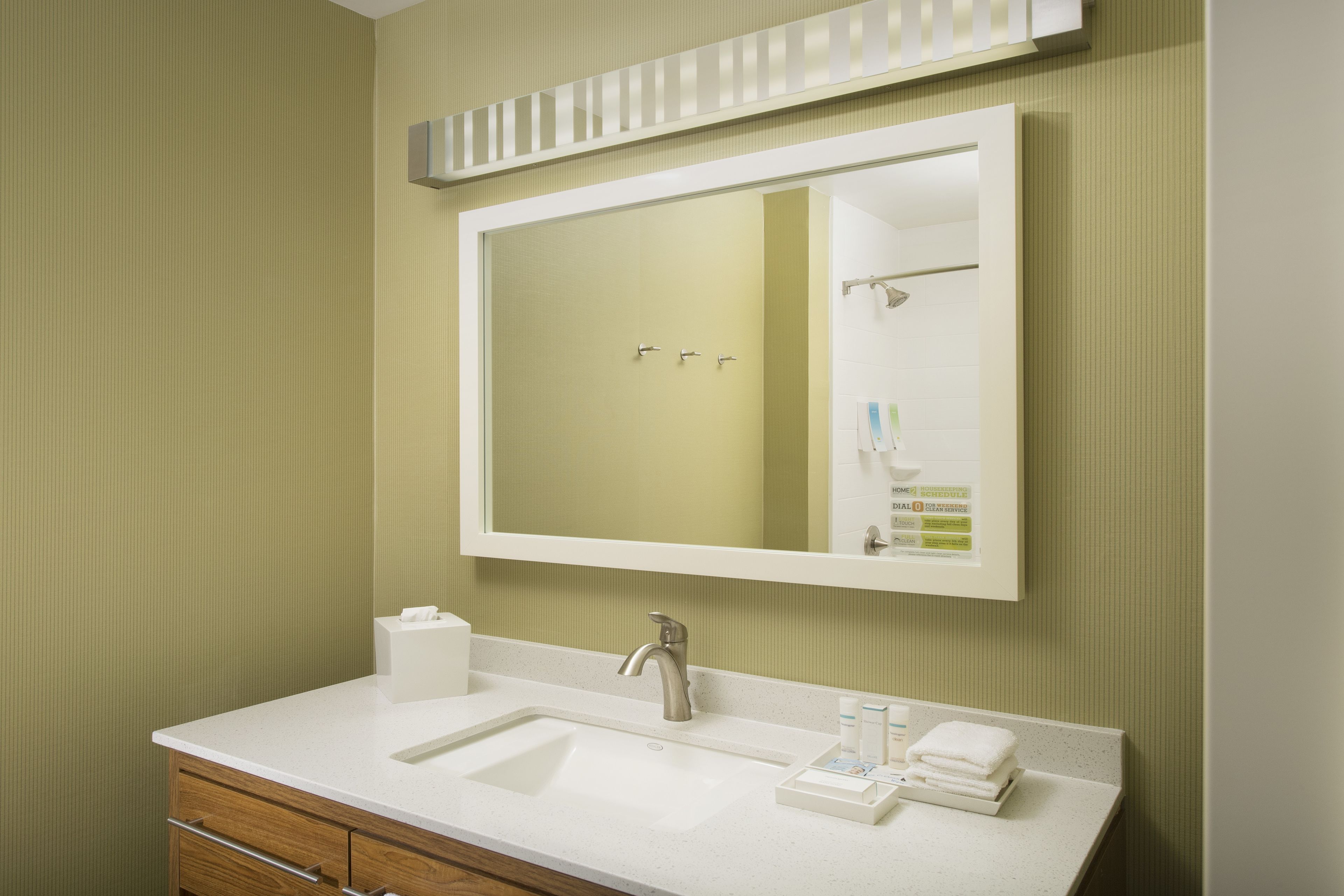 free toiletries, hair dryer, towels