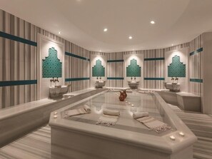 Behandlingsrum til par, sauna, dampbad, tyrkisk bad/hammam