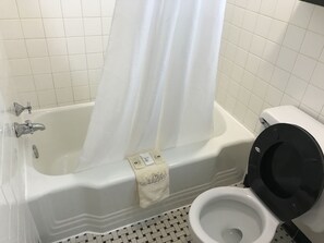 Zimmer, 2 Queen-Betten, Nichtraucher | Badezimmer | Duschwanne, kostenlose Toilettenartikel, Haartrockner, Handtücher