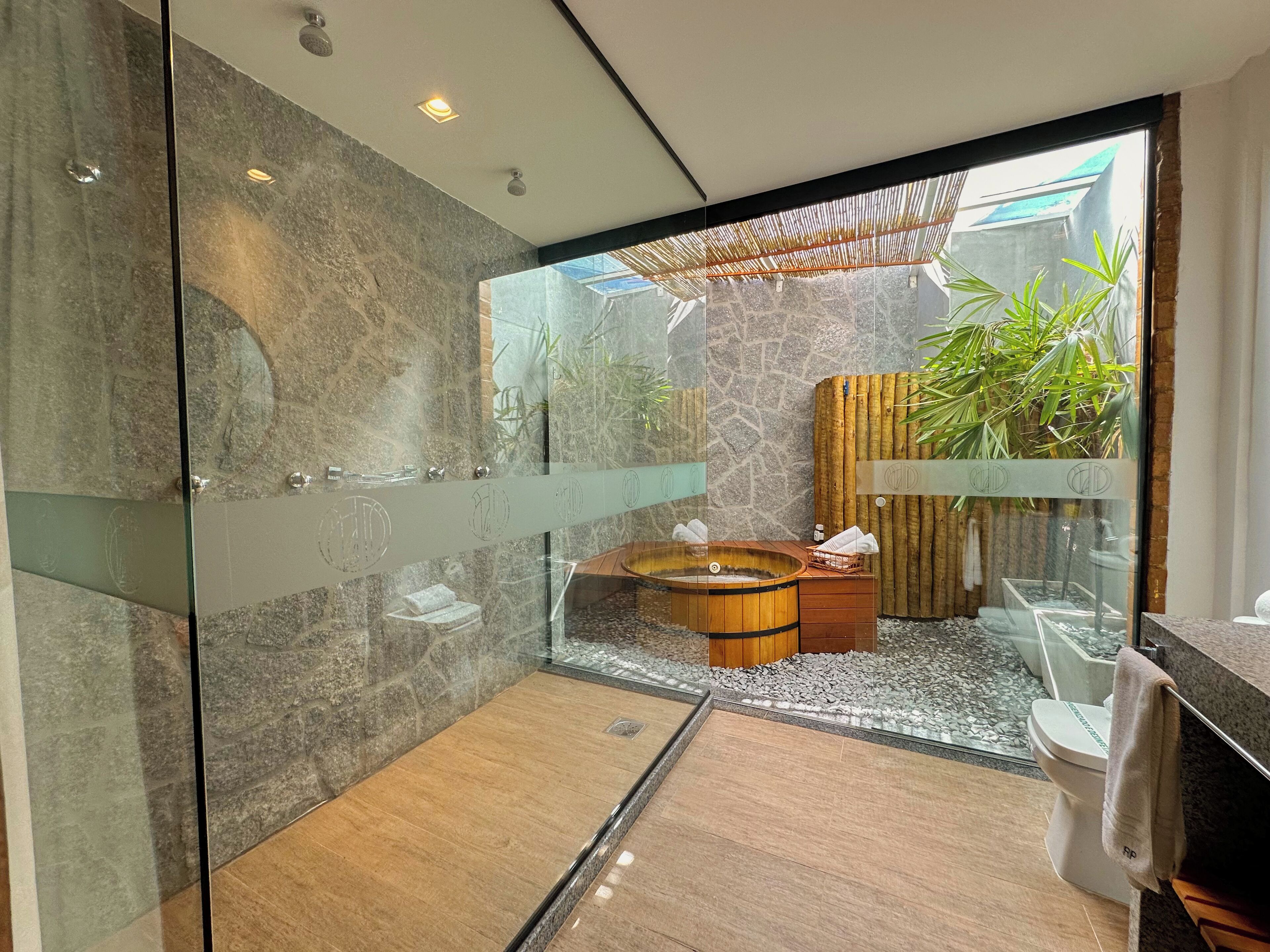 luxury double room, 1 king bed | bathroom | shower, rainfall showerhead, free toiletries, hair dryer