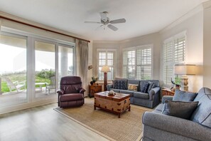 Condo, 3 Bedrooms | Living area | TV, DVD player - Ocean Place Condo with Direct Access to the Beach by RedAwning (Fernandina Beach)