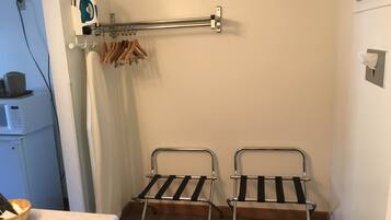 Combined shower/tub, hair dryer, towels, soap