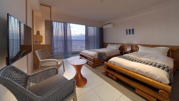 尊贵双床房, 海洋景观 | 特色装修、特色家居、熨斗/熨板、床单