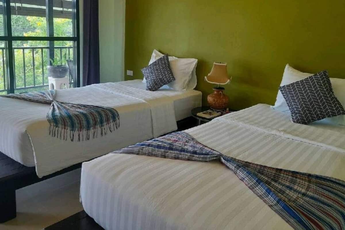 standard twin mountain view room | premium bedding, desk, blackout curtains, free wifi