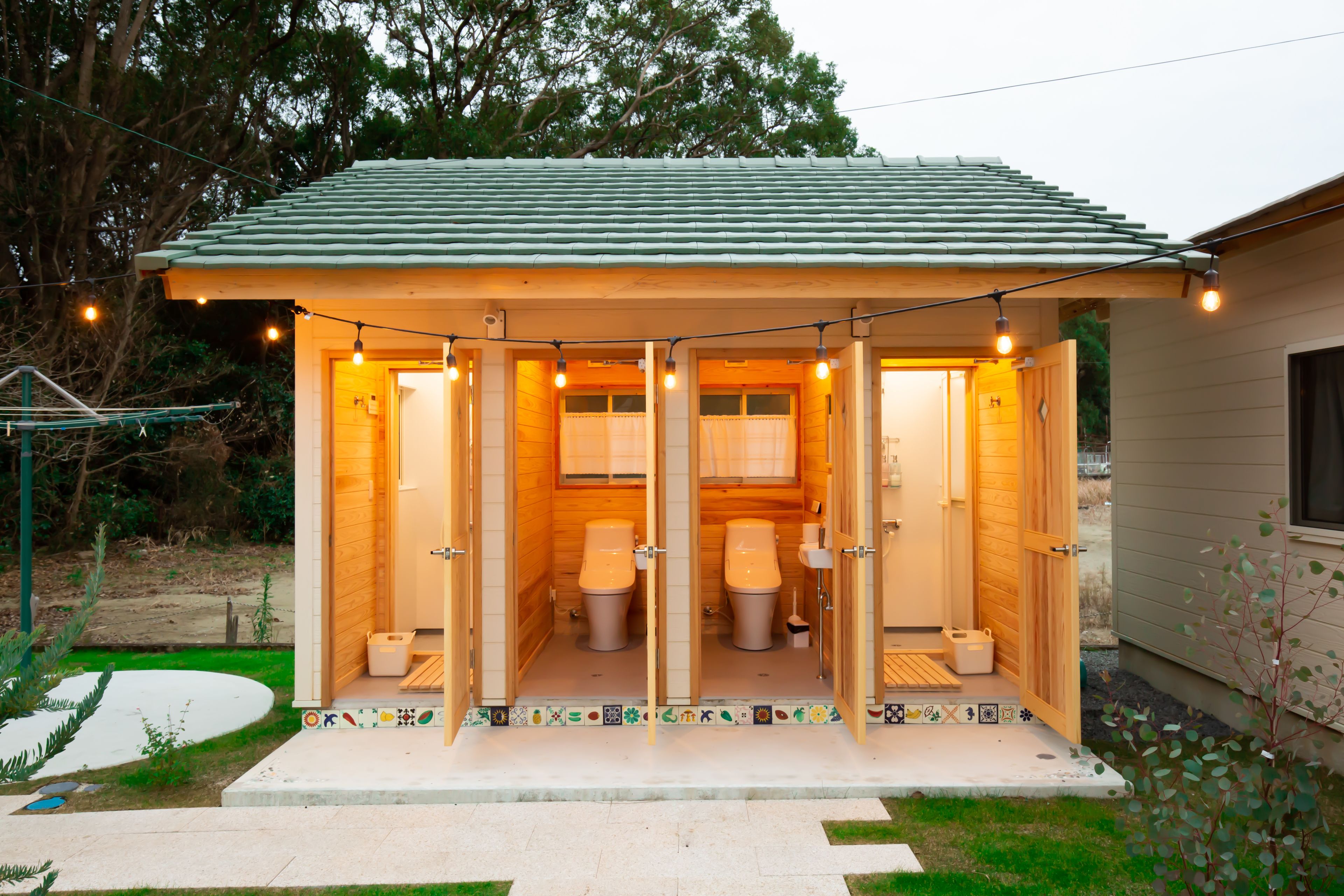 Douche, serviettes fournies