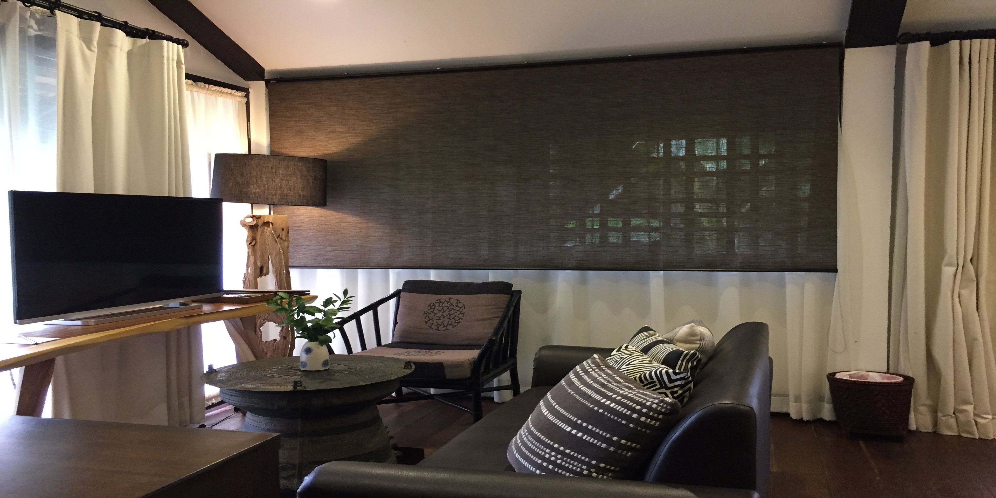 premium 1 bedroom villa | living area | 32-inch lcd tv with cable channels, tv, dvd player