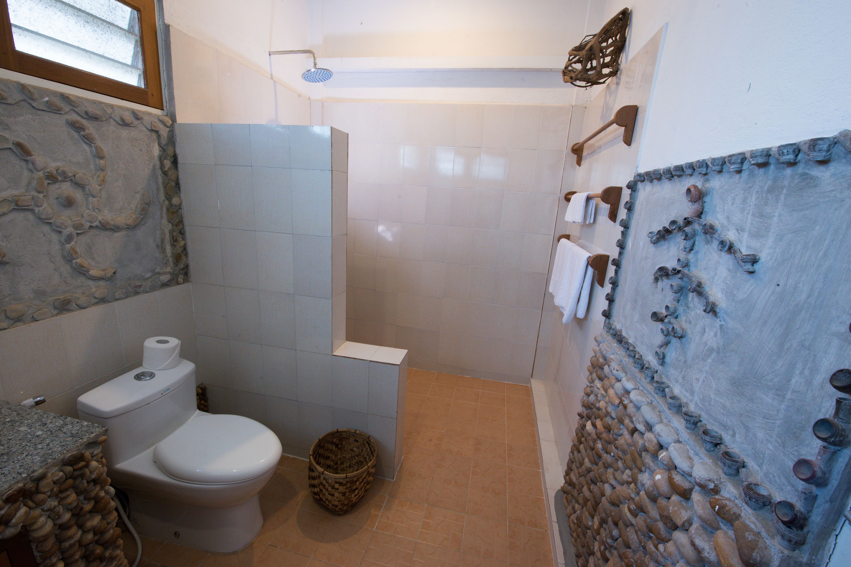 bungalow | bathroom | shower, rainfall showerhead, free toiletries, hair dryer