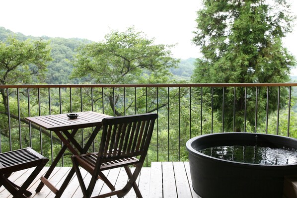 Japanese Style Room, Open-air Bath, No Shower, Smoking | Bathroom | Free toiletries, hair dryer, slippers, bidet - Kakimotoya (Heguri)