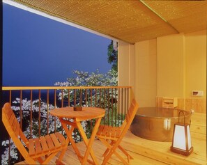 Japanese Style Room, Open-air Bath, No Shower, Smoking | Bathroom | Free toiletries, hair dryer, slippers, bidet - Kakimotoya (Heguri)