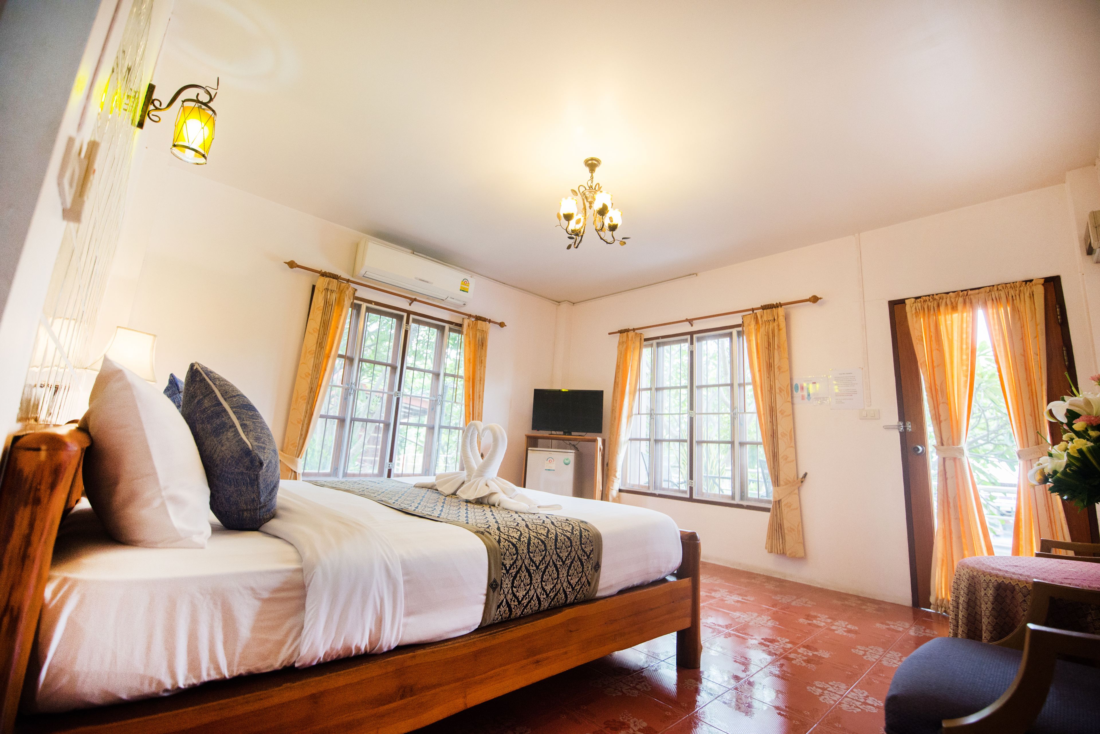 river view | in-room safe, desk, rollaway beds