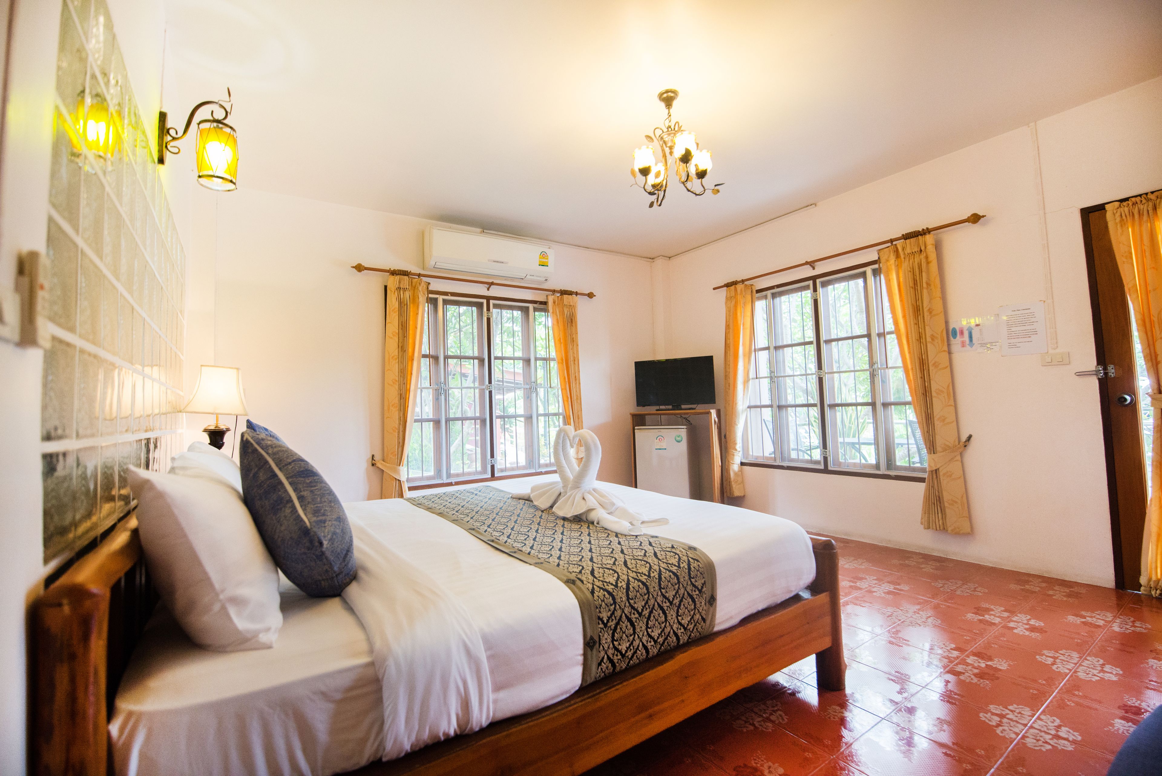 river view | in-room safe, desk, rollaway beds