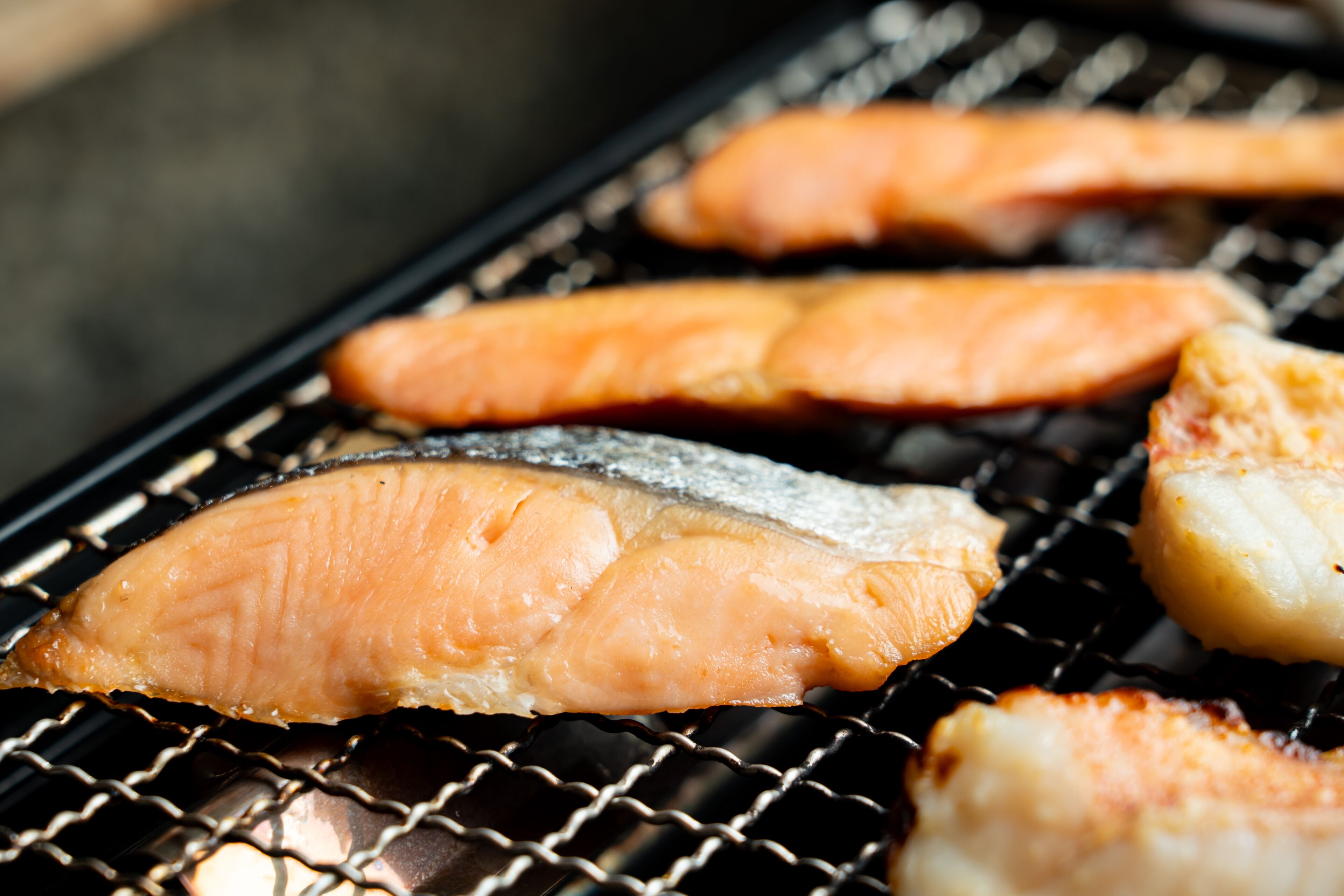 Grilled fish on a grill.