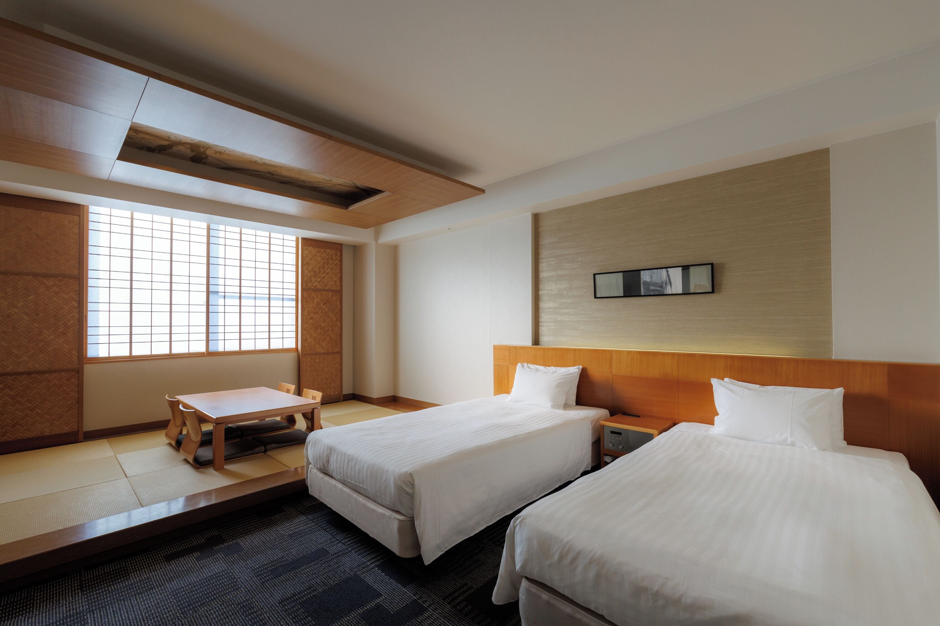 Deluxe Twin Room with Extra Japanese Futon, Non-Smoking | In-room safe, desk, iron/ironing board, free cribs/infant beds