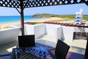 Tweepersoonskamer, uitzicht op zee | Luxe beddengoed, donzen dekbedden, Select Comfort-bedden