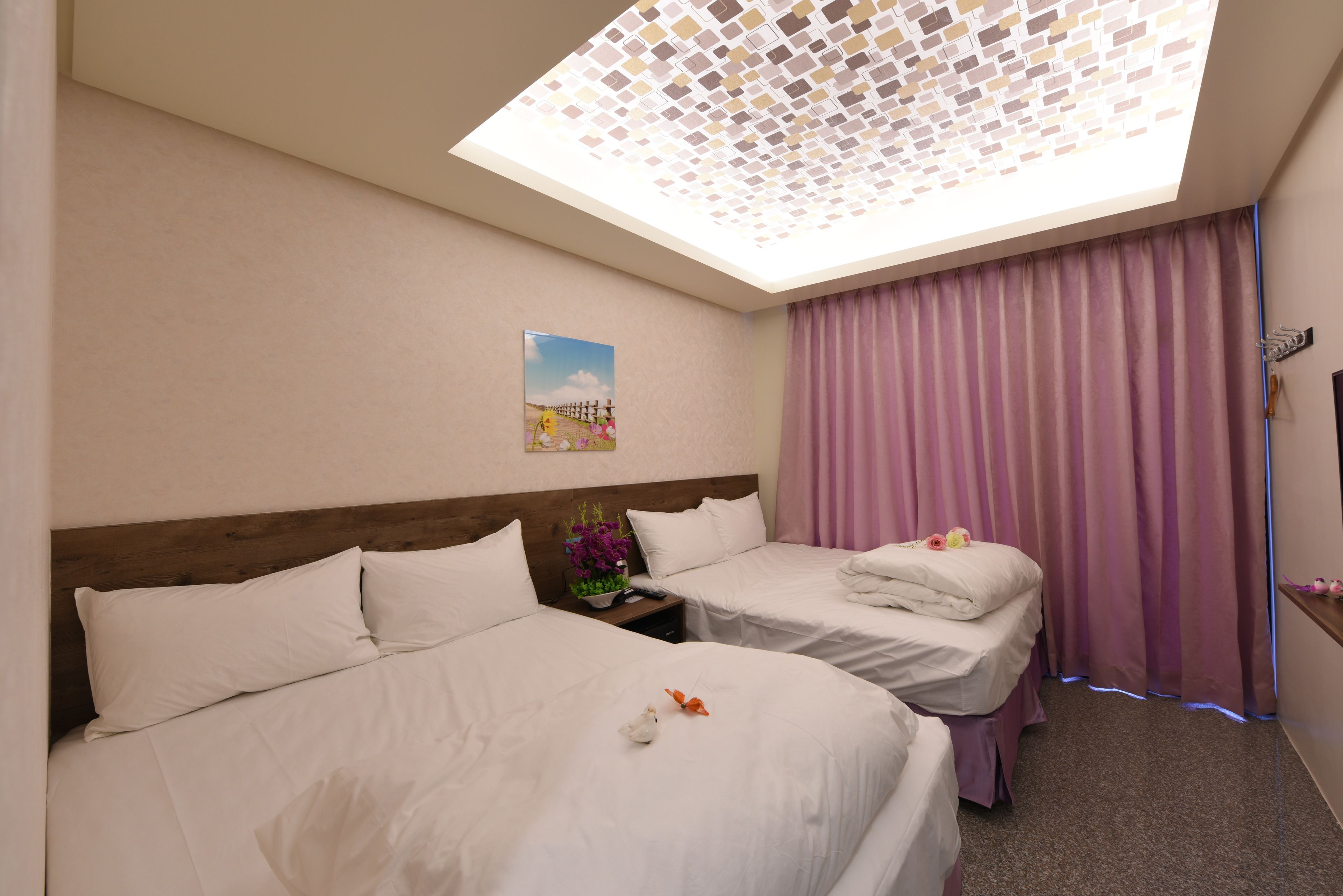 economy quadruple room, 2 double beds | premium bedding, blackout curtains, soundproofing, free wifi