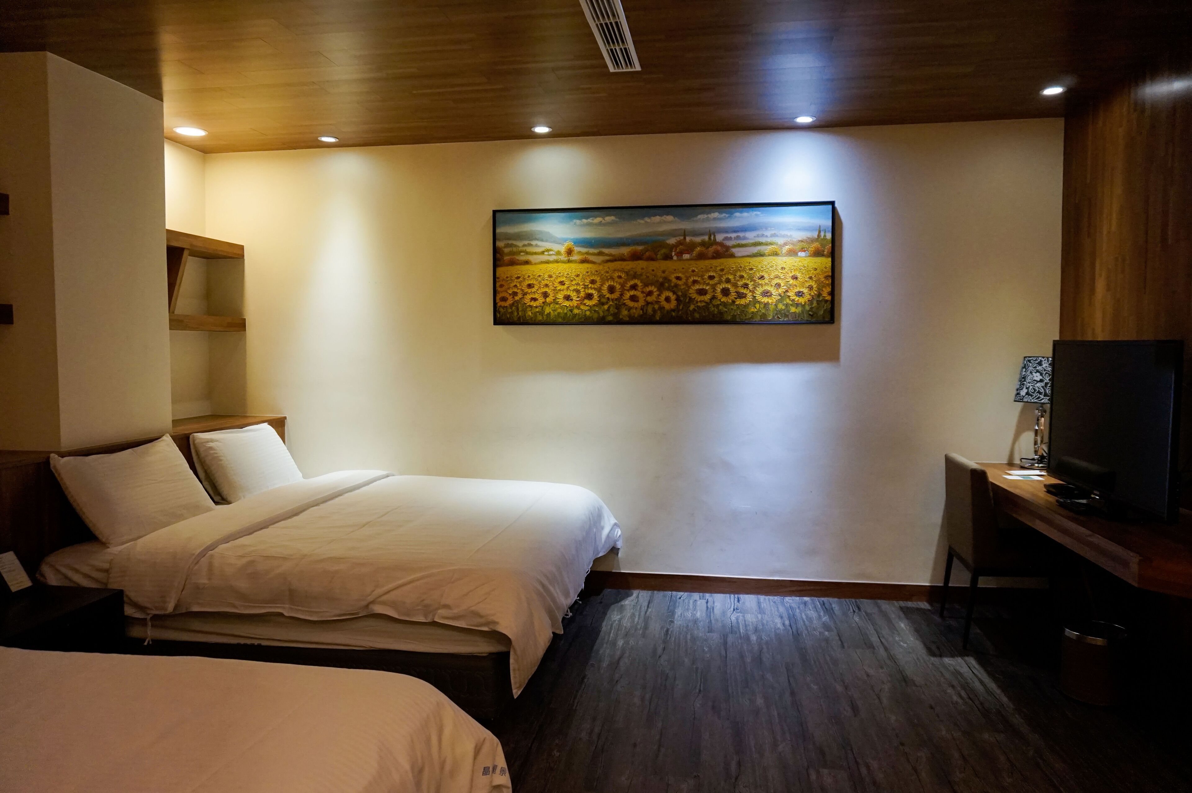 basic triple room (no window)  | desk, blackout curtains, soundproofing, free wifi