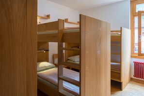 Dormitorio condiviso Standard, bagno condiviso (1 bed in a 6 bed dorm) | Una cassaforte in camera, una scrivania, lenzuola