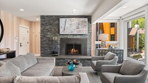 Luxury Condo, 3 Bedrooms, Fireplace, Hill View (C2) | Living area | Flat-screen TV - Durant Condominiums by Frias (Aspen)