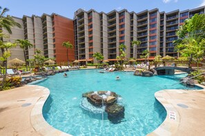 Studio | Outdoor pool | Outdoor pool, sun loungers - Kaanapali Shores Studio 742 Studio Bedroom Condo by RedAwning (Lahaina)