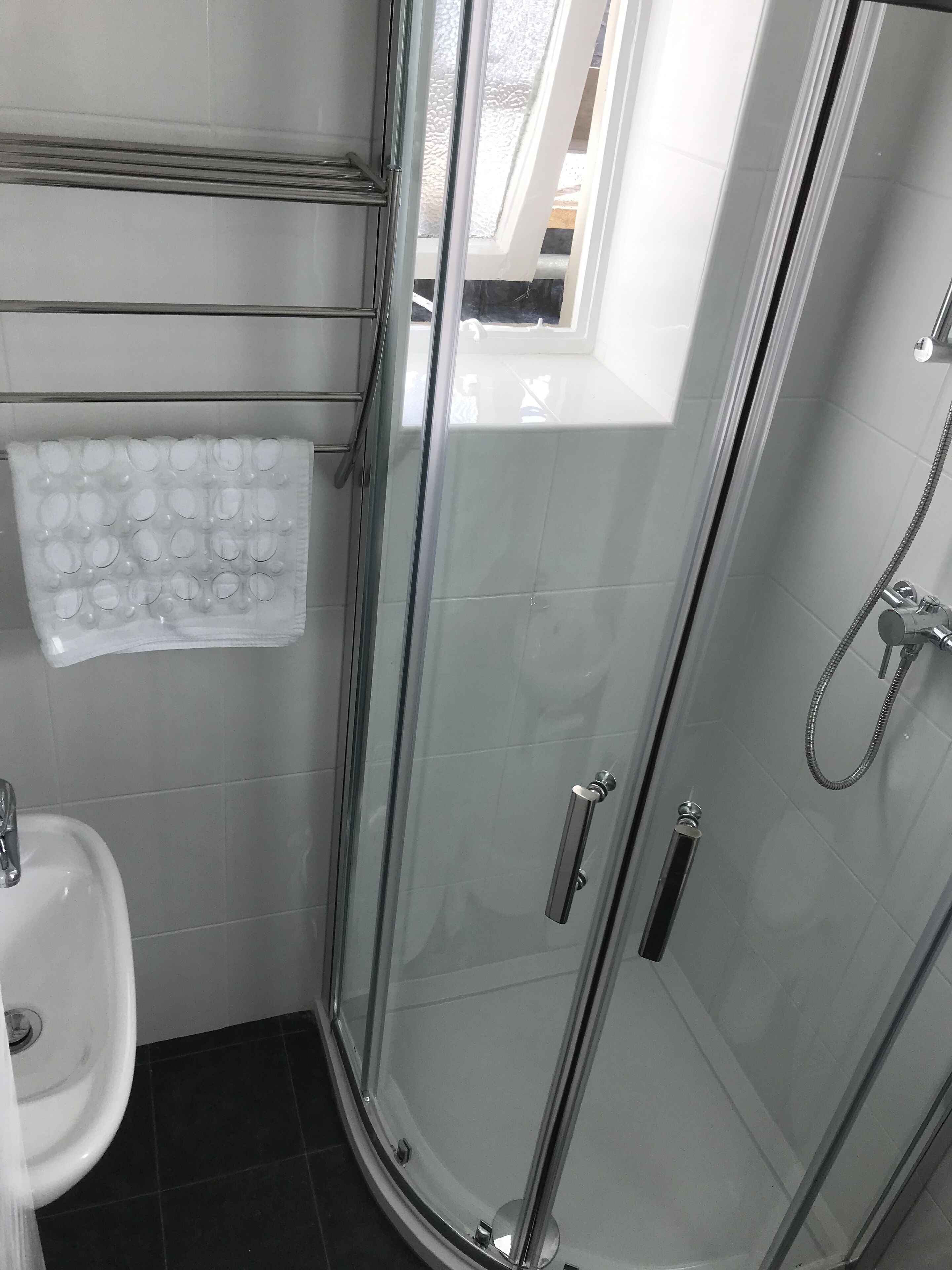 free toiletries, hair dryer, towels