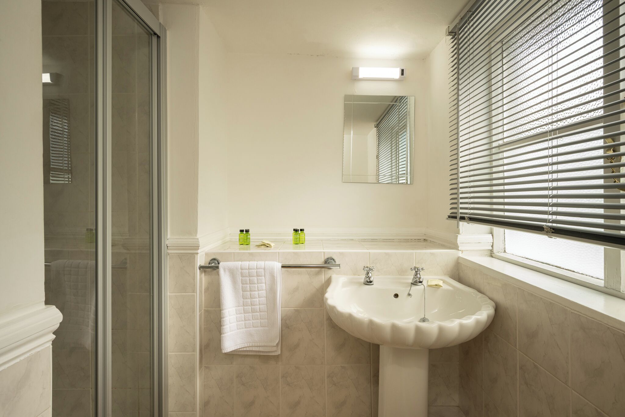 Free toiletries, hair dryer, towels