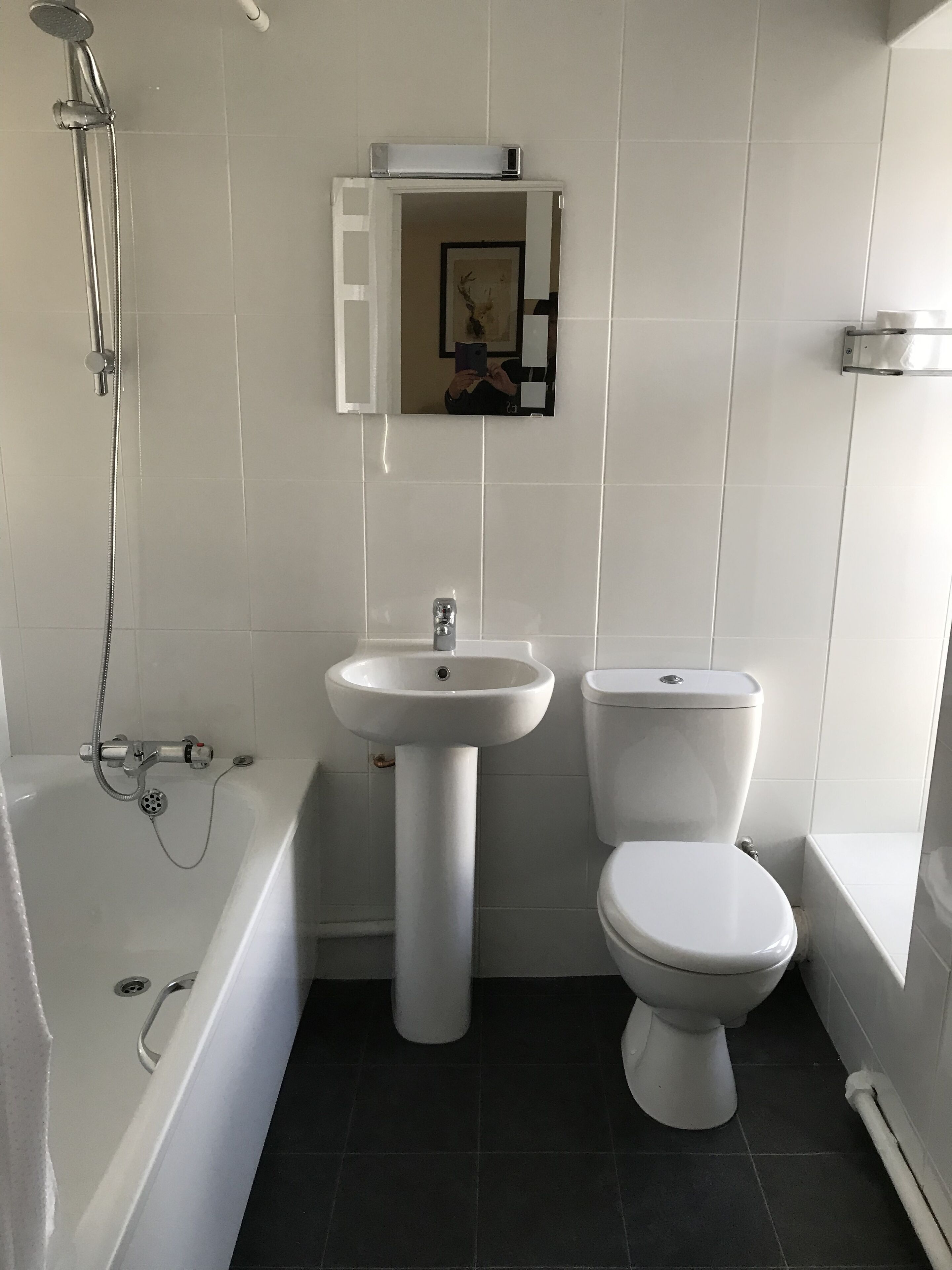 free toiletries, hair dryer, towels