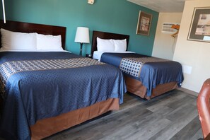 Room, 2 Queen Beds, Non Smoking | Desk, iron/ironing board, free WiFi, bed sheets
