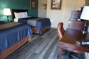 Room, 2 Queen Beds, Non Smoking | Desk, iron/ironing board, free WiFi, bed sheets