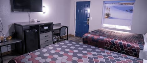Room, 2 Queen Beds, Non Smoking | Desk, iron/ironing board, free WiFi, bed sheets
