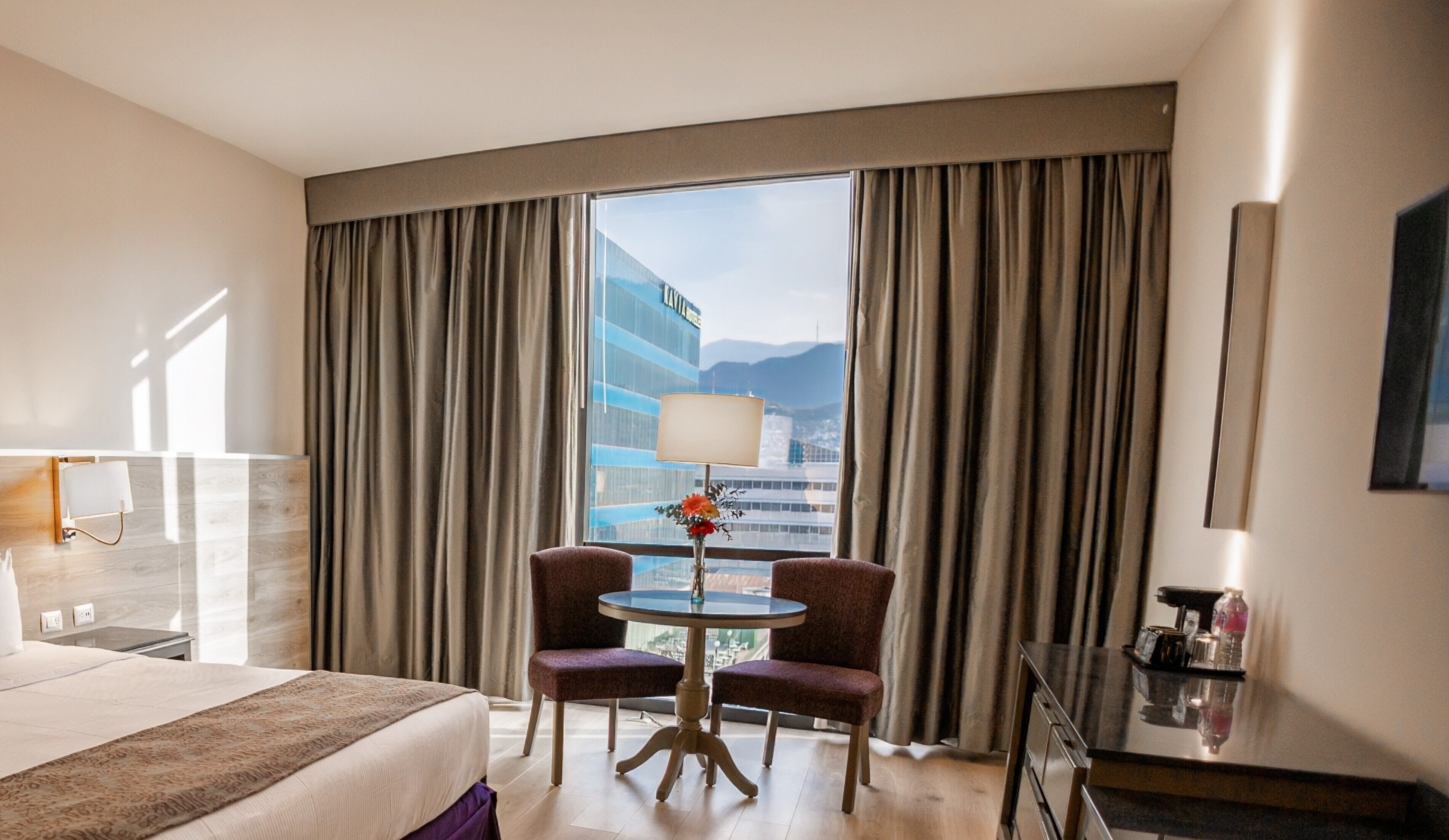 superior double room, 2 double beds, mountain view | 1 bedroom, in-room safe, desk, iron/ironing board