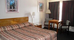 Desk, free WiFi, bed sheets