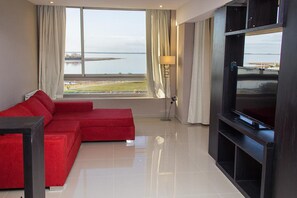 Televisión LED de 46 pulgadas con canales por cable, una televisión