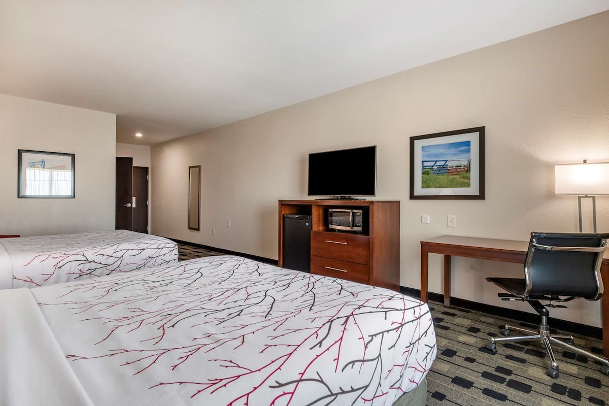Standard Room, 2 Queen Beds, Accessible, Non Smoking | Pillow-top beds, desk, laptop workspace, iron/ironing board