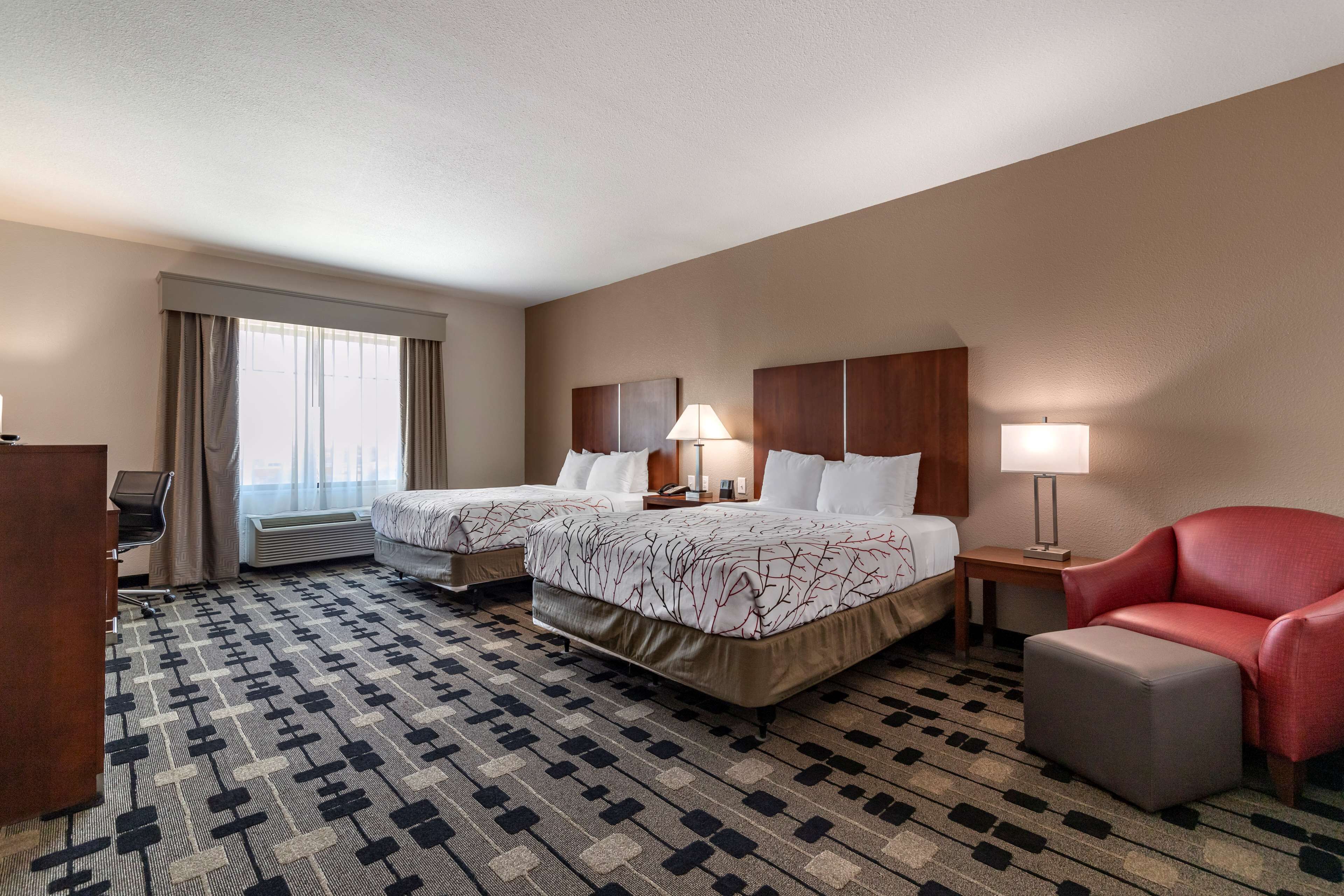 standard room, 2 queen beds, accessible, non smoking | pillow-top beds, desk, laptop workspace, iron/ironing board