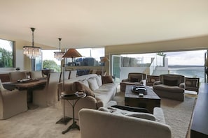 Apartment 5, 4 Bedrooms, 4 Bathrooms, Ocean View | Living area | Flat-screen TV, DVD player - Hastings Park Noosa (Noosa Heads)