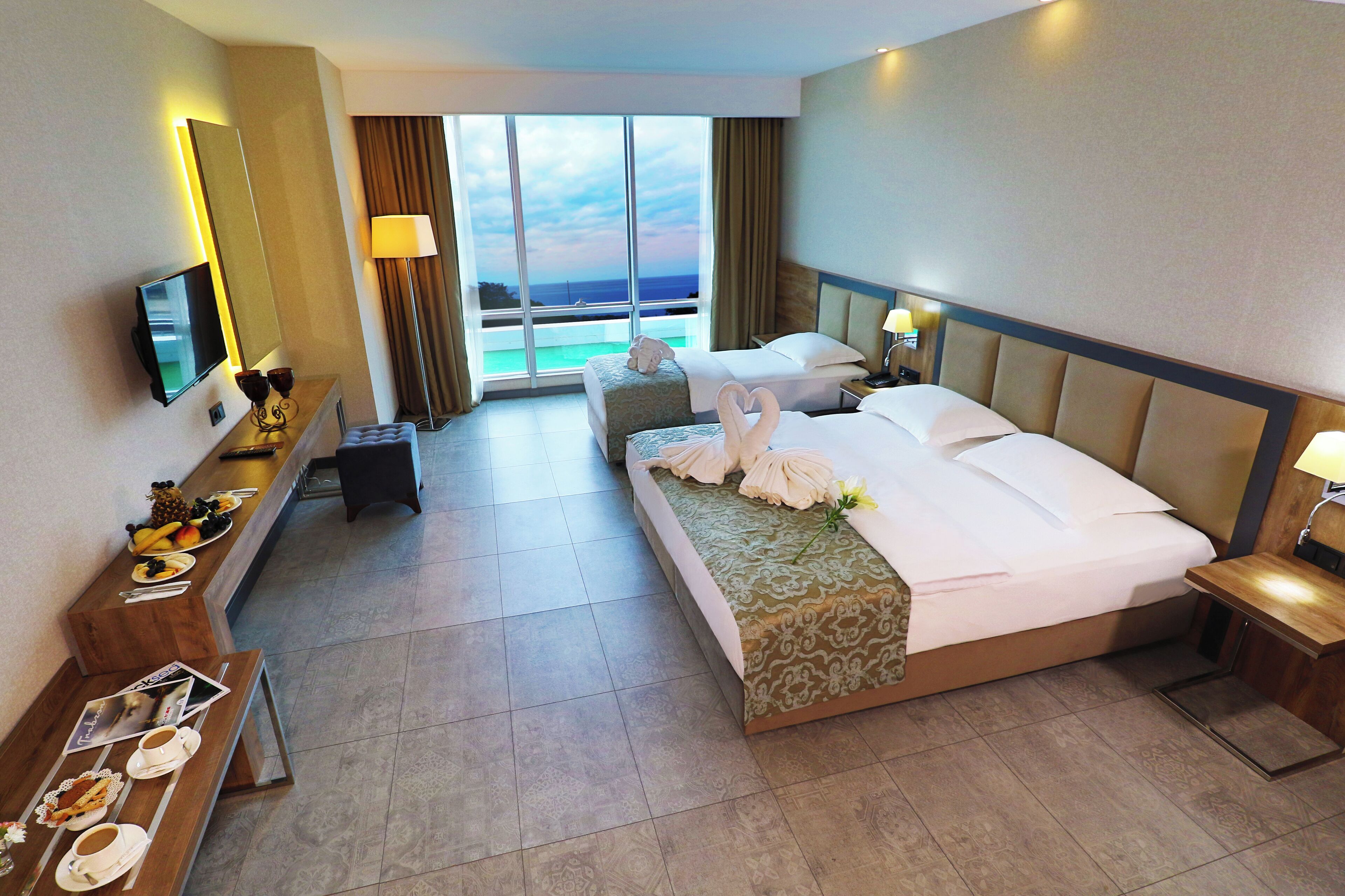 Suite (Deniz Manzaralı) | Lakens van Egyptisch katoen, luxe beddengoed, Select Comfort-bedden