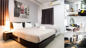 1 habitación, caja de seguridad en la habitación y escritorio