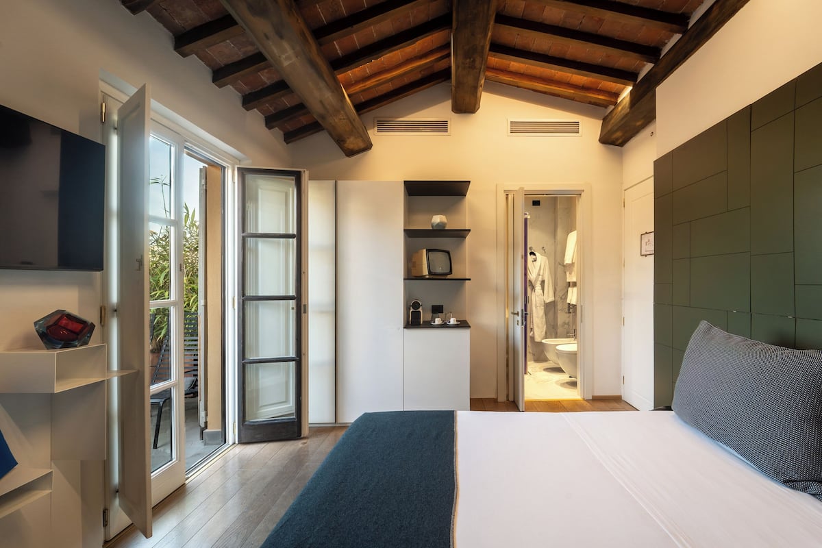 Deluxe tweepersoonskamer, balkon | Lakens van Egyptisch katoen, luxe beddengoed, donzen dekbedden