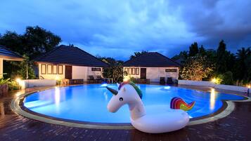 Poolside River View Villa | Outdoor pool | Outdoor pool, pool umbrellas, sun loungers
