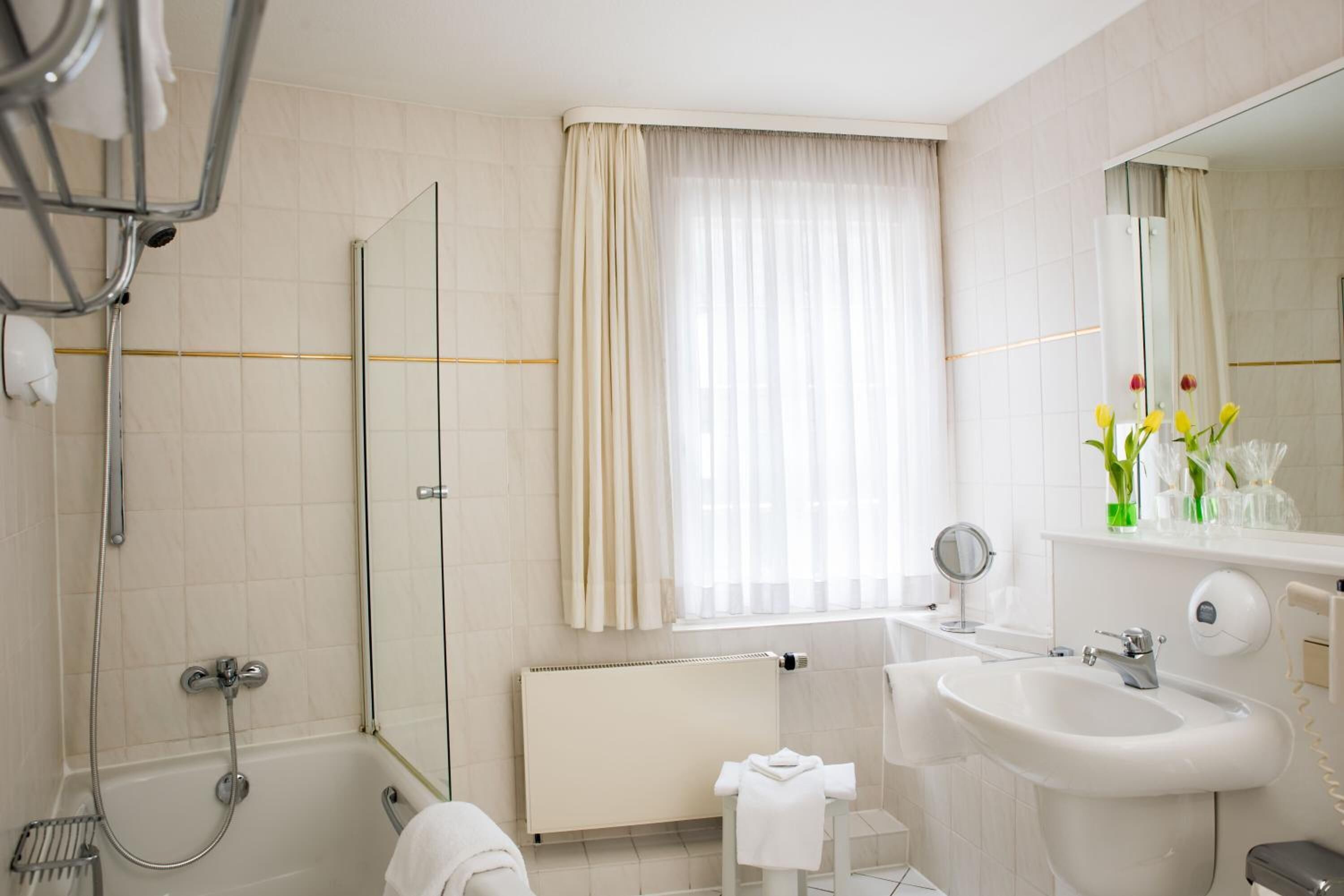 free toiletries, hair dryer, towels, soap