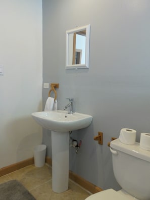 อพาร์ทเมนท์, เตียงควีนไซส์ 2 เตียง, ห้องครัว, เห็นวิวมหาสมุทรบางส่วน | ห้องน้ำ | ฝักบัว