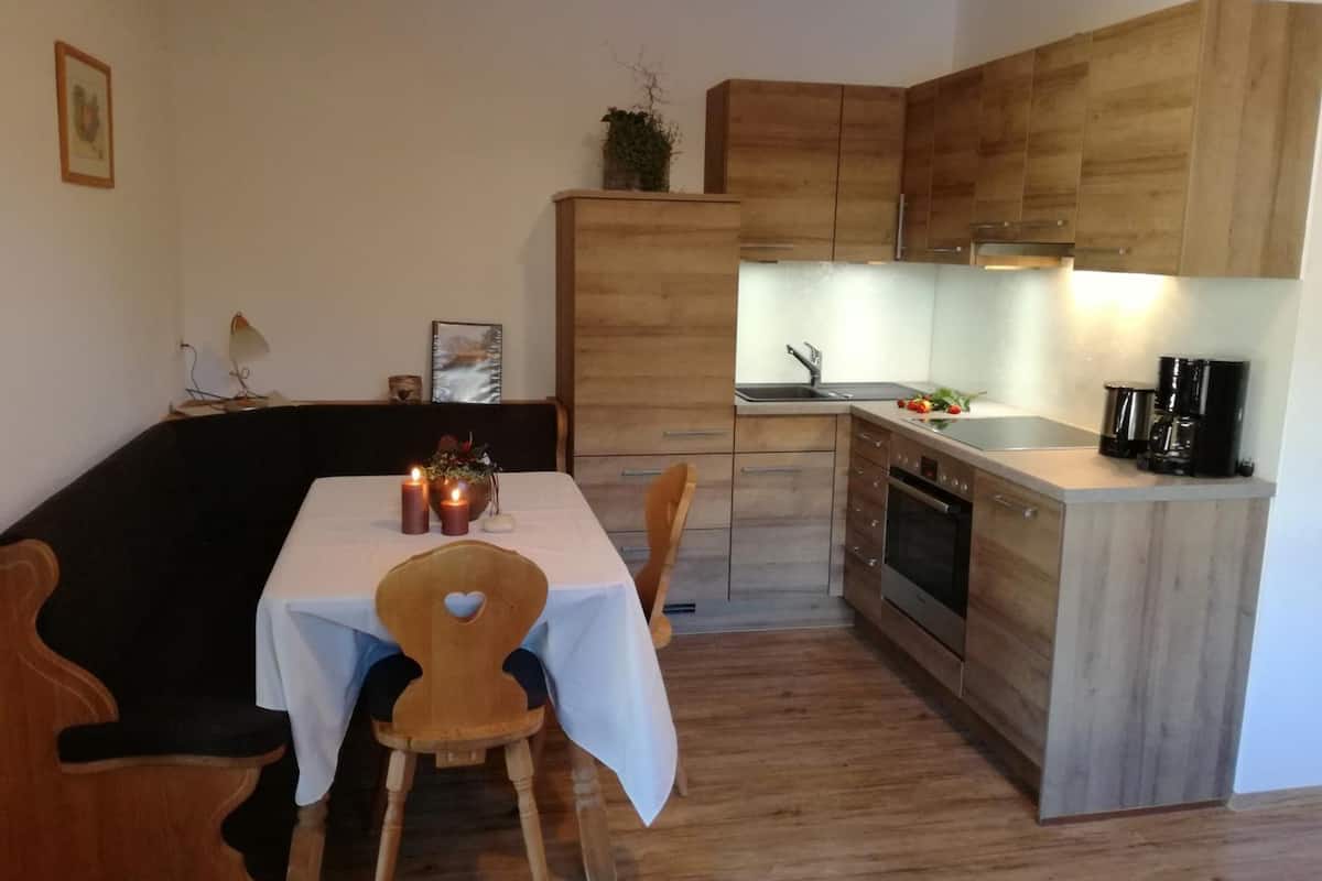 full-sized fridge, oven, stovetop, dishwasher