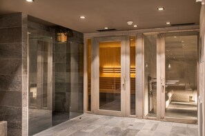雙人療程室、三溫暖烤箱、蒸氣室、土耳其浴、美體療程、熱石按摩