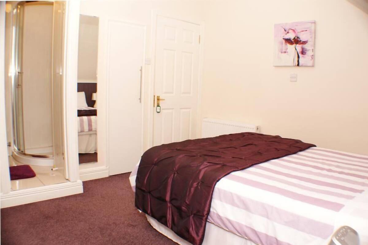 Individually decorated, individually furnished, desk, iron/ironing board