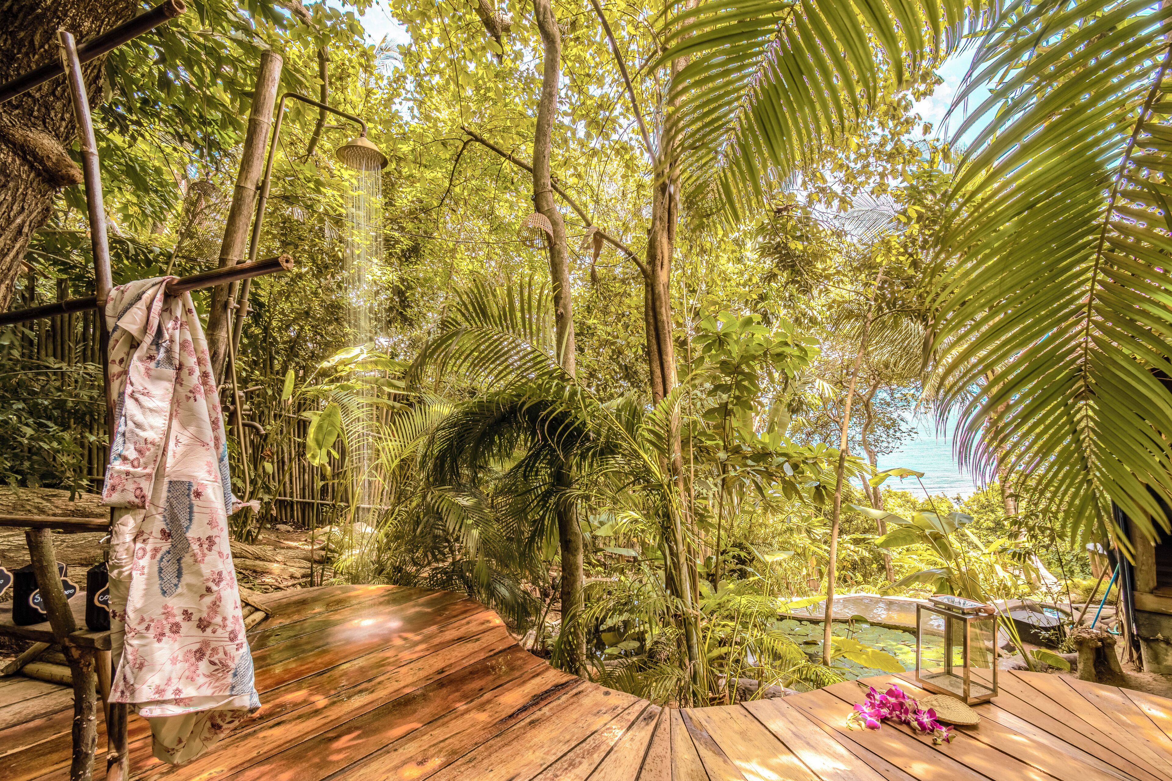 尊贵别墅, 1 张特大床, 私人游泳池, 海景 | 浴室 | 淋浴设施、环保洗浴用品、吹风机、浴袍