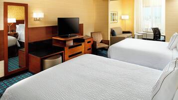 Premium bedding, down comforters, pillowtop beds, desk