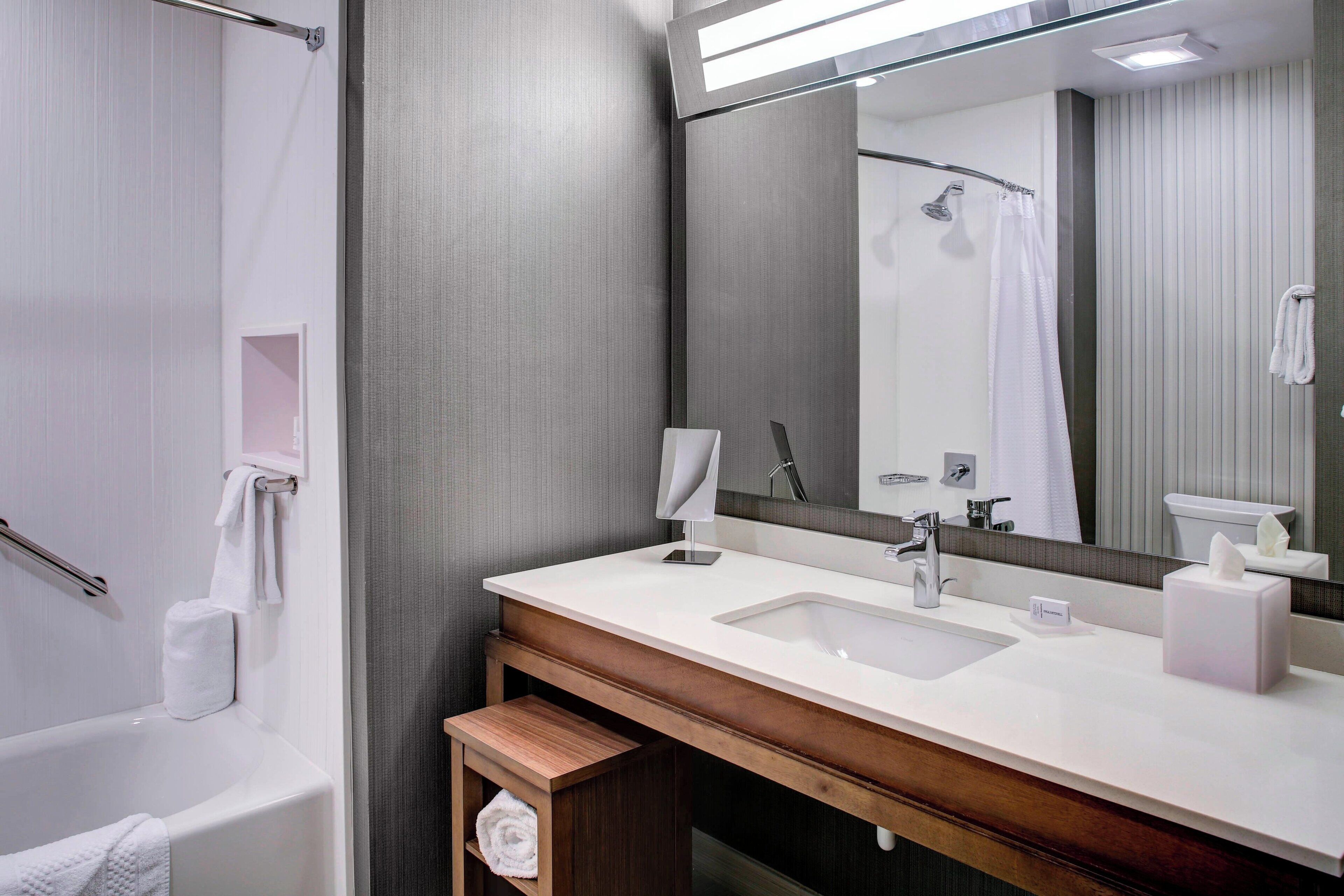 free toiletries, hair dryer, towels